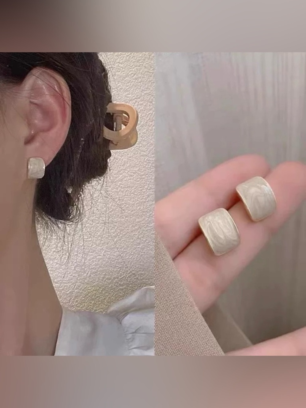 NEW Minimalist White Stud Earrings,925 Sterling Silver